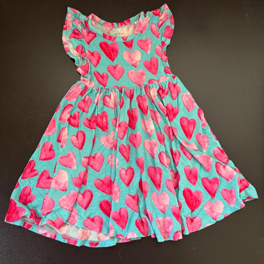 Posh Peanut 2T QOH Pink Heart Kids Dress - queen of hearts